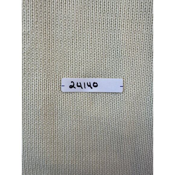 VINTAGE Catalina Hoodie Mens Medium Ivovy Beige Hooded Full Zip Knit FLAW - Picture 12 of 12